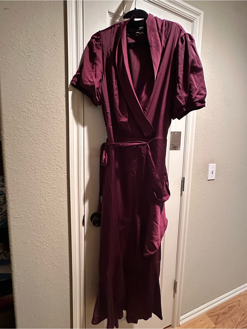 Nine West Deep Burgundy Wrap Maxi Dress